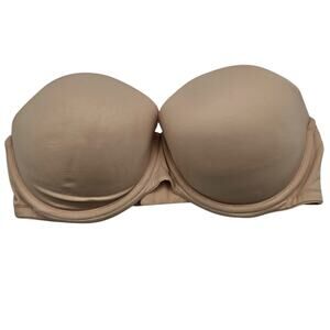 PINK by Victorias Secret Sz 34D Wear Everywhere Push Up Strapless Bra Beige